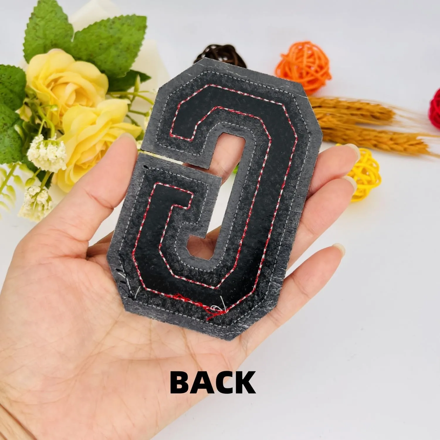 1 PCS 4.0" Red Chenille Letter Patch with Black Edge, Iron on Patches for Hats, Clothes, Bags, Backpacks, Jeans, Jackets - Initial Patches, Large Varsity Letter (G)