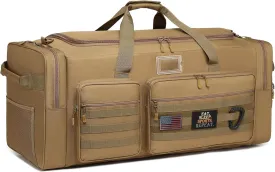 130L Extra Large Duffle Bag for Men, Heavy Duty Duffle Bag for Travel, Large Sports Gym Equipment Bag for Hockey Football Soccer Baseball Basketball & Team training, 130L, Brown