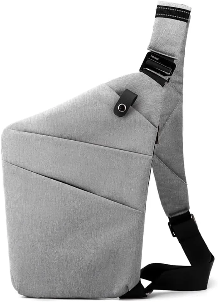 Anti Theft Crossbody Bags for Women and Men Small Sling Antitheft Sling Bag Travel Purses Antitheft Foldie Crossbody Bags with Shoulder Harness for Women (Grey)
