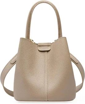 Bucket Bags for Women, Genuine Leather Crossbody Bags, Top-handle purses with an Adjustable Strap