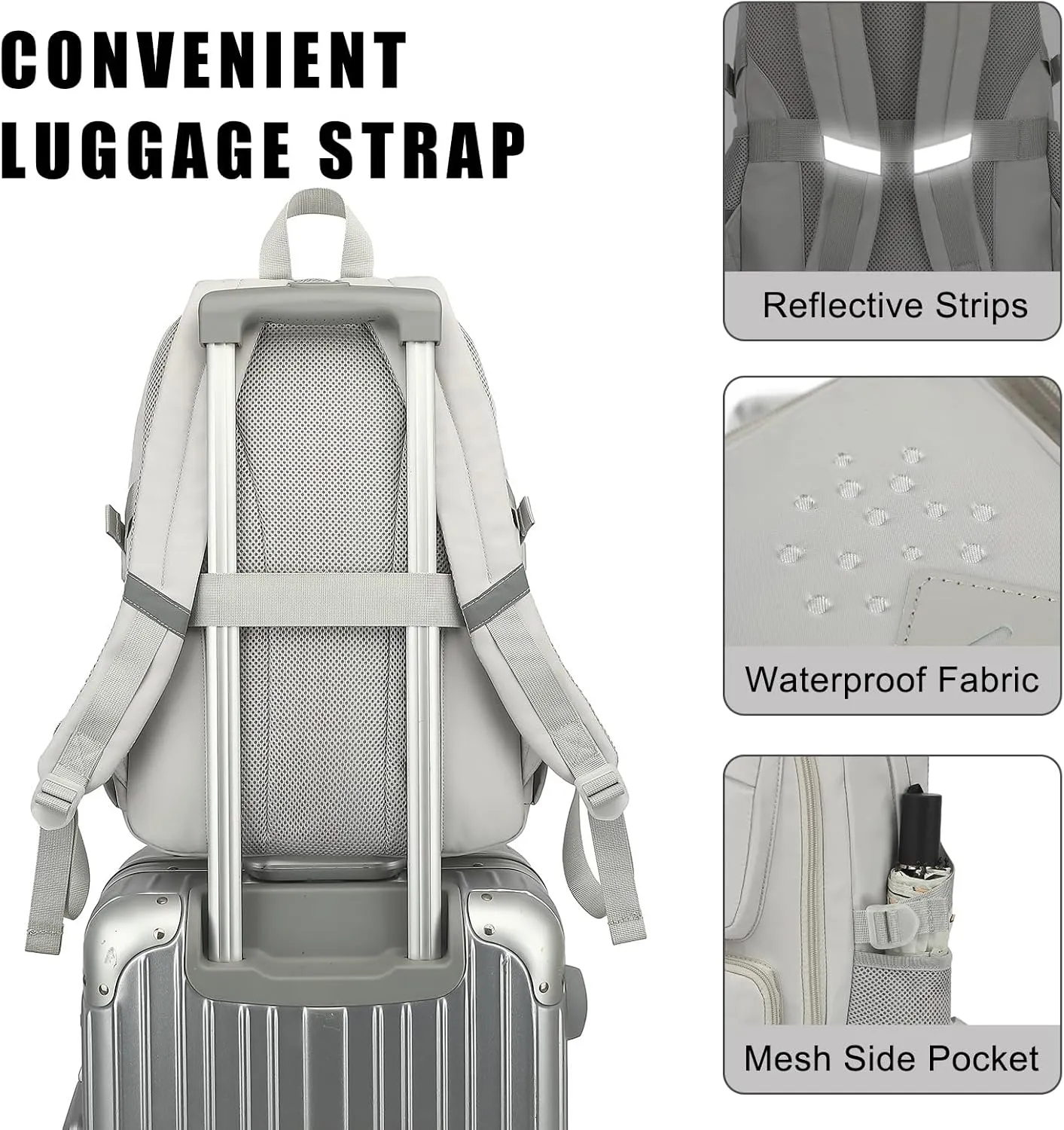 College School Backpack for Girls, Women Travel Laptop Backpacks Teens Middle High School Bookbag (Grey)