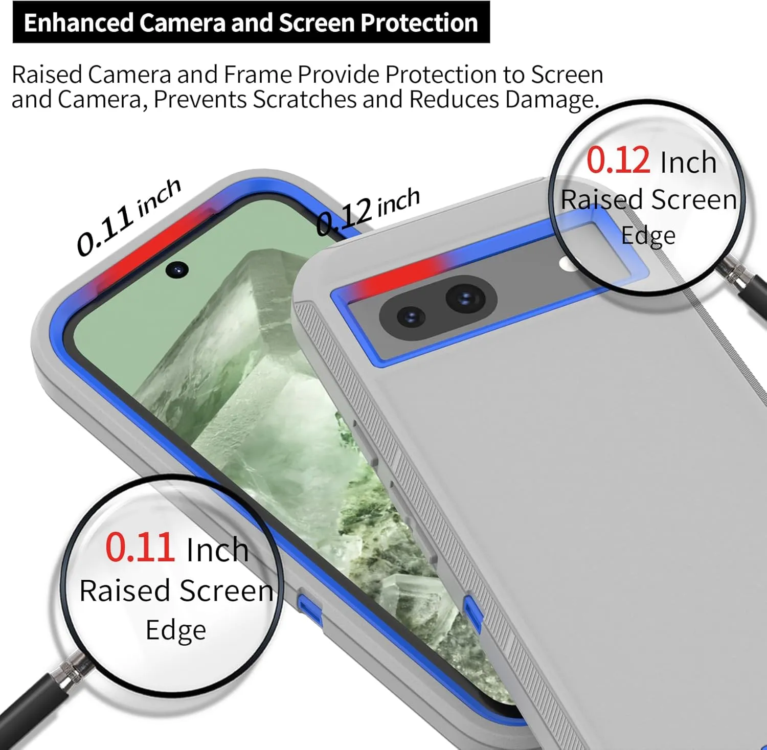 Compatible with Google Pixel 8A Case, with Belt Clip Holster Heavy Duty Rugged Shockproof Full Body Protection Kickstand Phone case for Google Pixel 8A 5G (Grey Blue)