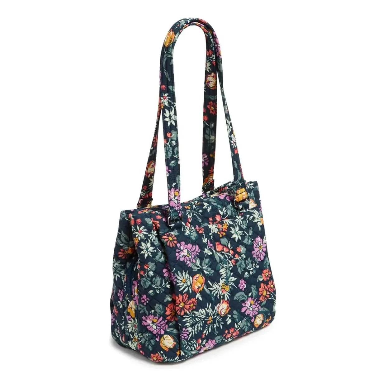 Cotton Vera Bradley Multi-Compartment Shoulder Satchel Purse, blue-green/multicolor