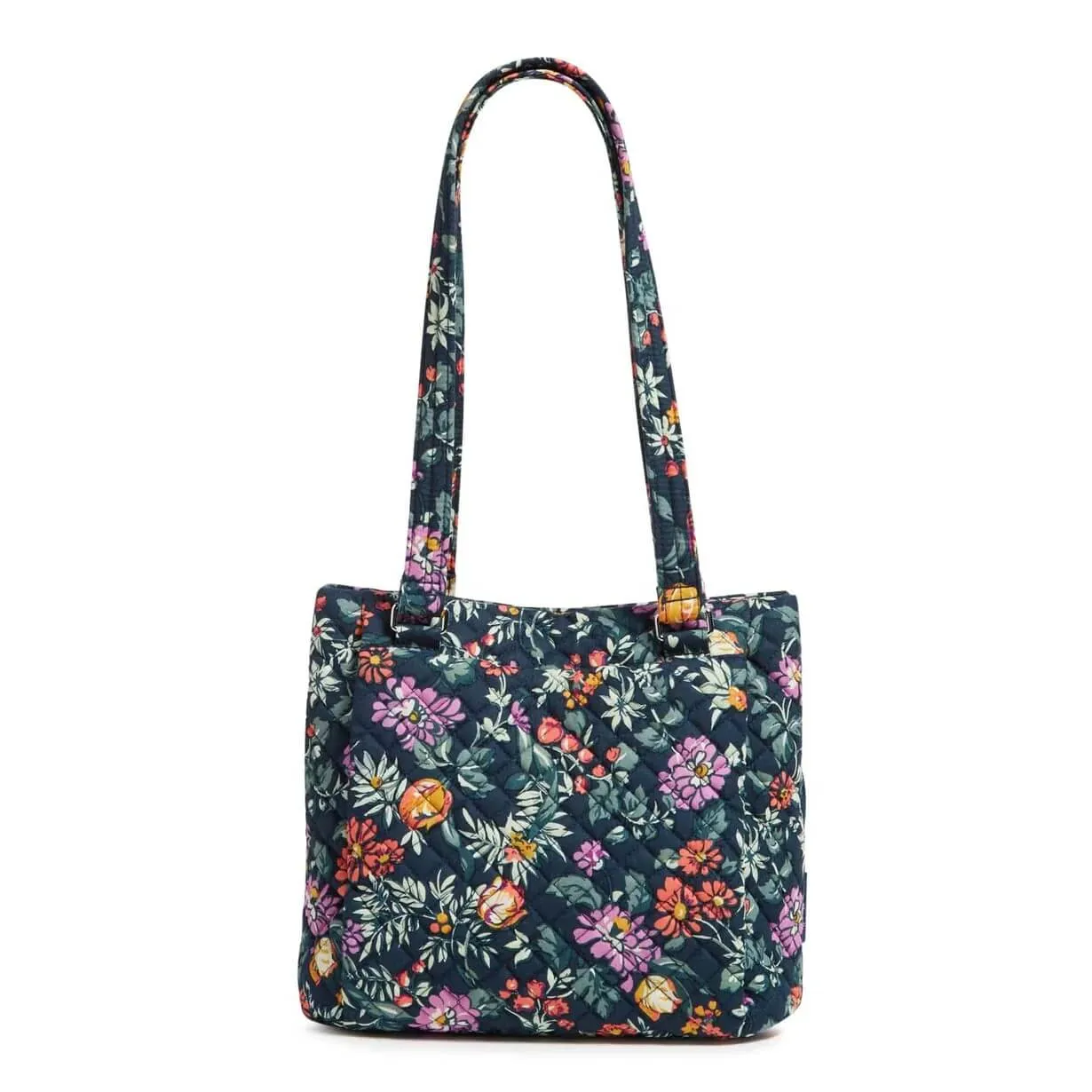 Cotton Vera Bradley Multi-Compartment Shoulder Satchel Purse, blue-green/multicolor
