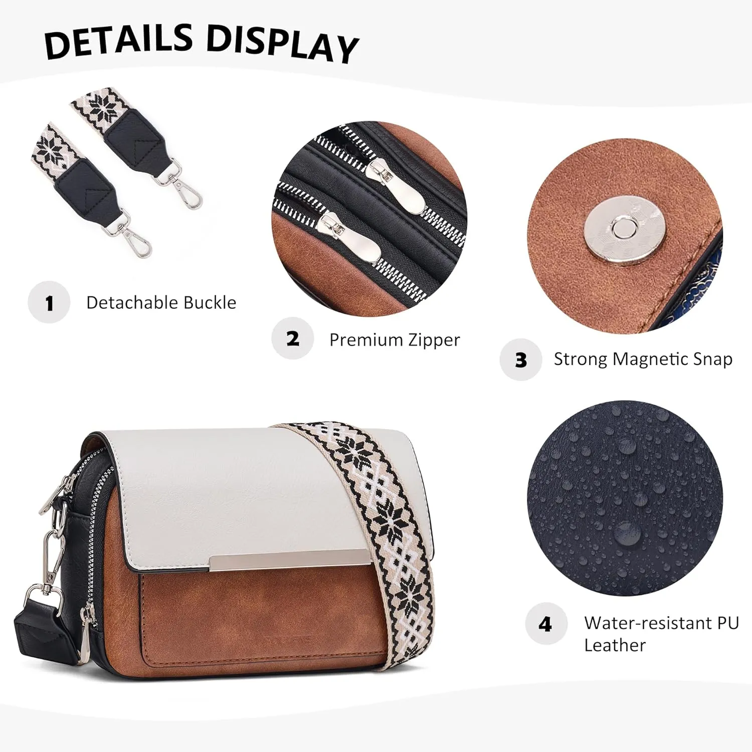 Crossbody Bags for Women Small Crossbody Wallet Purses with Card Slots Leather Shoulder Handbags Travel/Daily Use