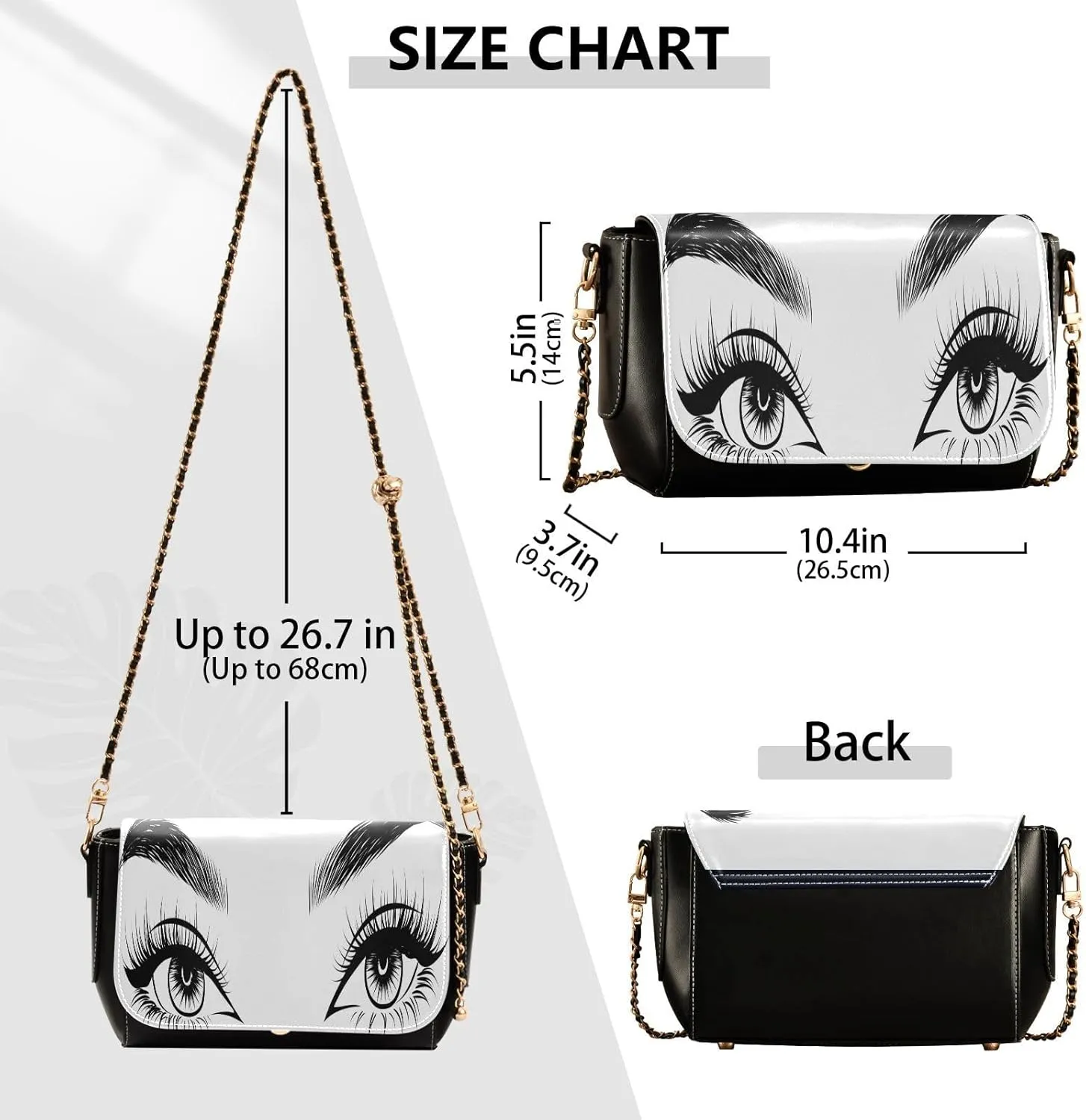 Crossbody Bags for Women Trendy Women's Black Shoulder Bag Small PU Leather Flap Cross Body Bag Handbags