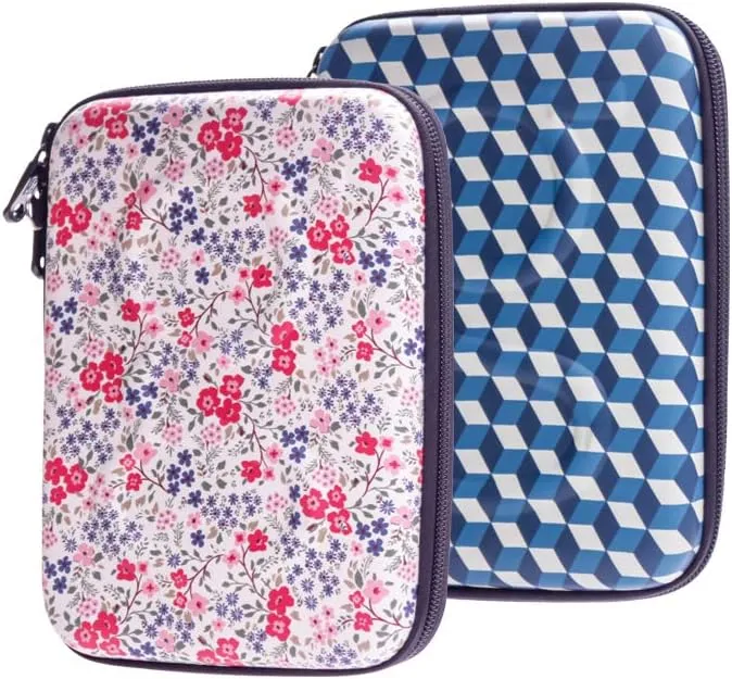 Diabetes Travel Case Hard Shell, Storage Organizer for Glucose Monitor Kit, Insulin Pen, Blood Sugar Test Strips, Syringe, Needles and Other Diabetic Care Supplies, Premium & Durable Hard Case, Flower