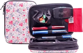 Diabetes Travel Case Hard Shell, Storage Organizer for Glucose Monitor Kit, Insulin Pen, Blood Sugar Test Strips, Syringe, Needles and Other Diabetic Care Supplies, Premium & Durable Hard Case, Flower