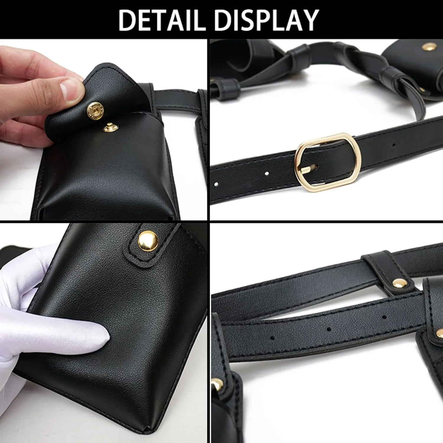 Fanny Packs for women fashionable,Fanny Pack Lace Waist Bag Pouch Utility Belt Fanny bag Waist Pack for Sports Hiking Travel Renaissance Faire Festival Fanny Pack (15/Black)
