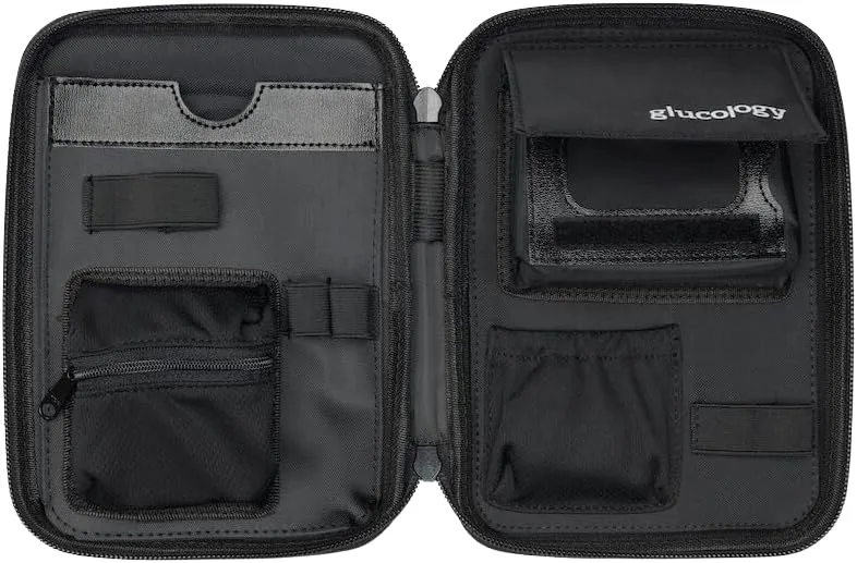 Glucology Classic Diabetic Organizer | Convenient Storage for Insulin, Glucometer, and Accessories | Essential Travel Kit for Diabetes Management (Black, Classic)