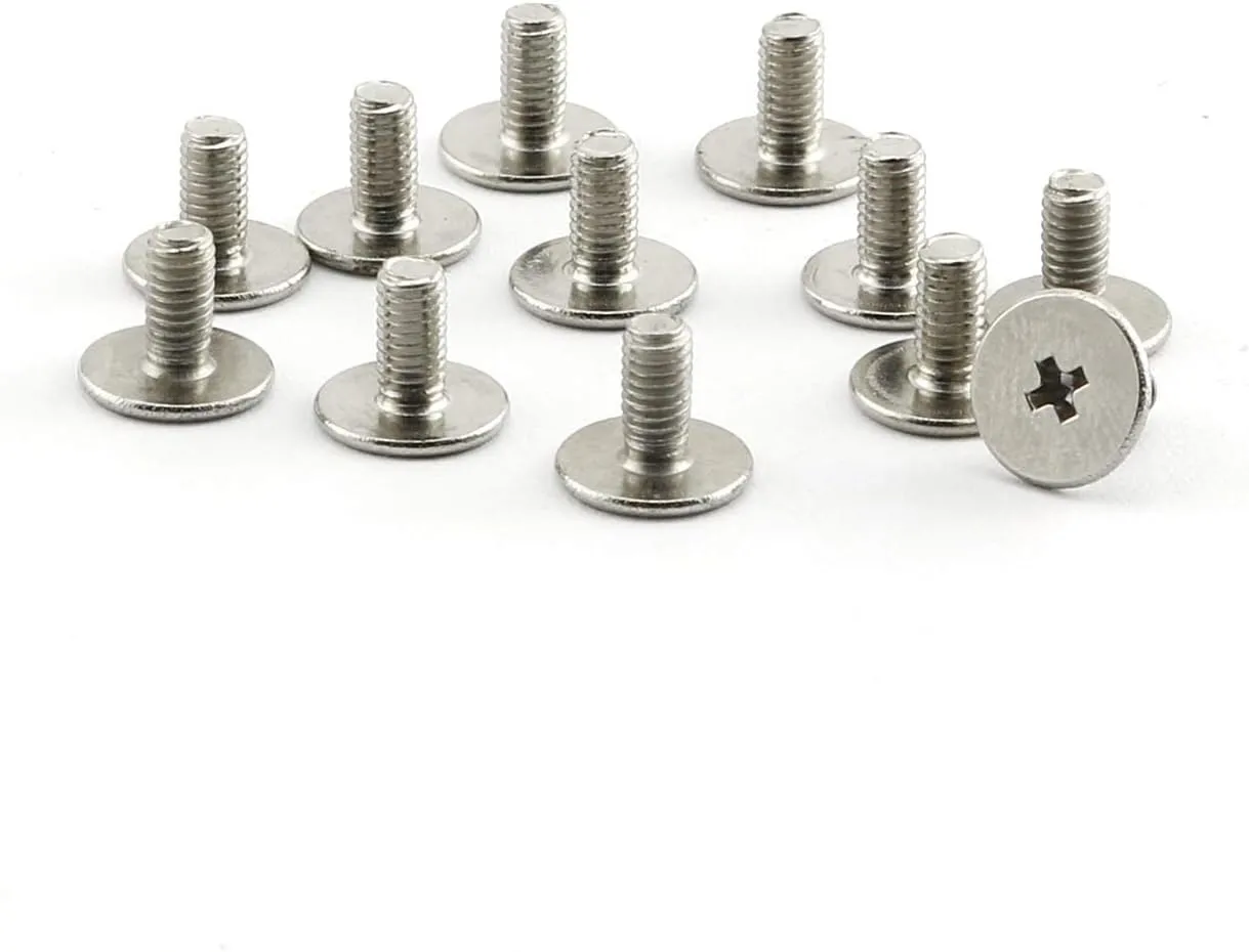 JCBIZ 12pcs Small Metal Heart Shape Decoration Screwback Stud Rivets for Belt Clothes Purse Handbag Leather Craft DIY Handmade Accessories(Silver)