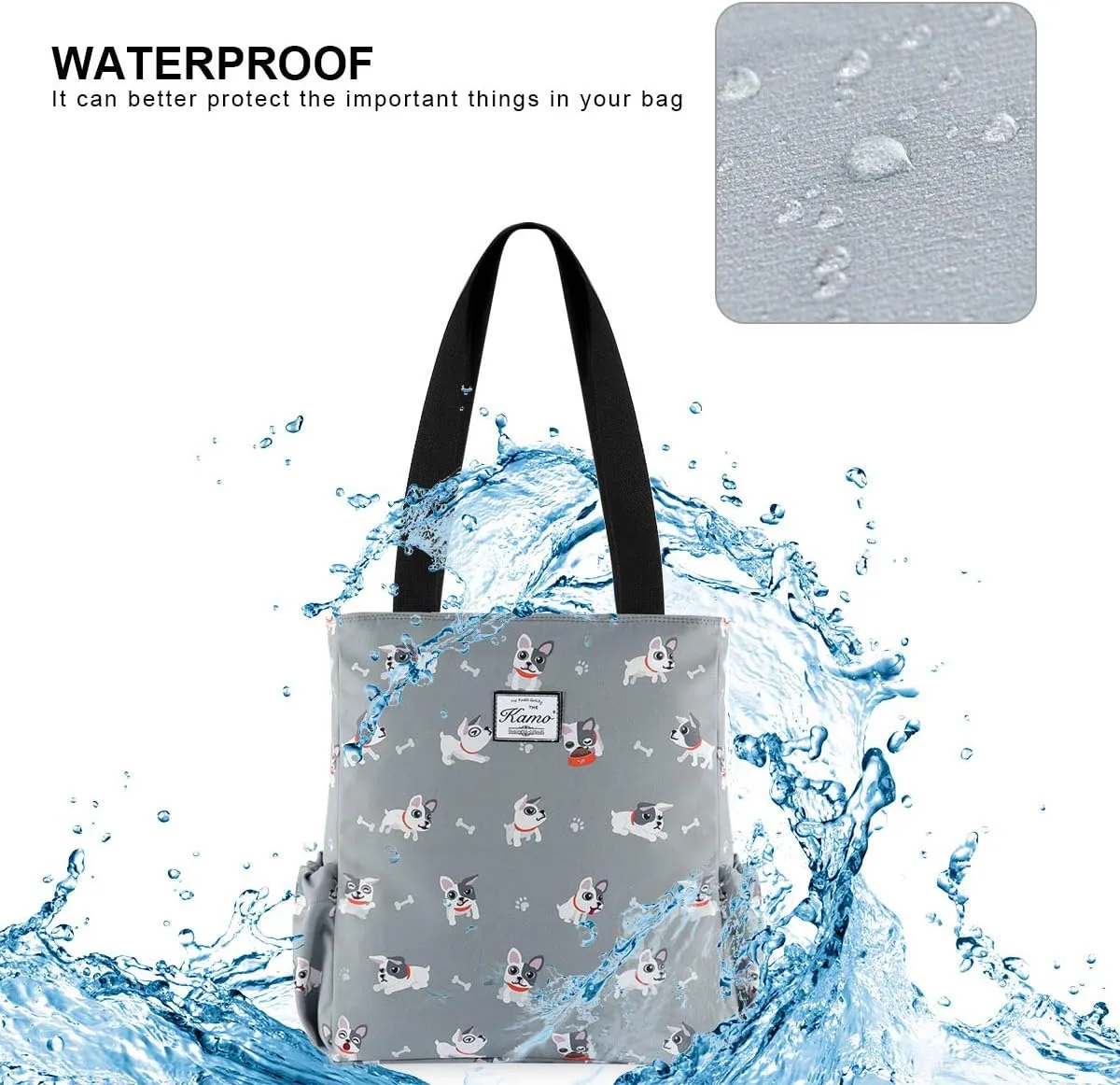KAMO Floral Tote Bag - Waterproof Lightweight Handbags Travel Shoulder Bag for Hiking Yoga Gym Swimming Travel Beach