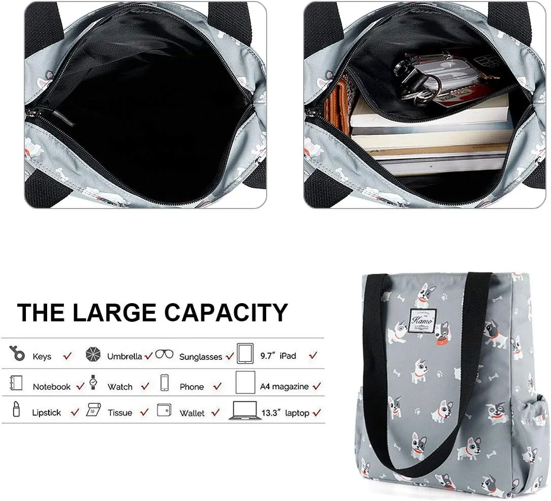 KAMO Floral Tote Bag - Waterproof Lightweight Handbags Travel Shoulder Bag for Hiking Yoga Gym Swimming Travel Beach