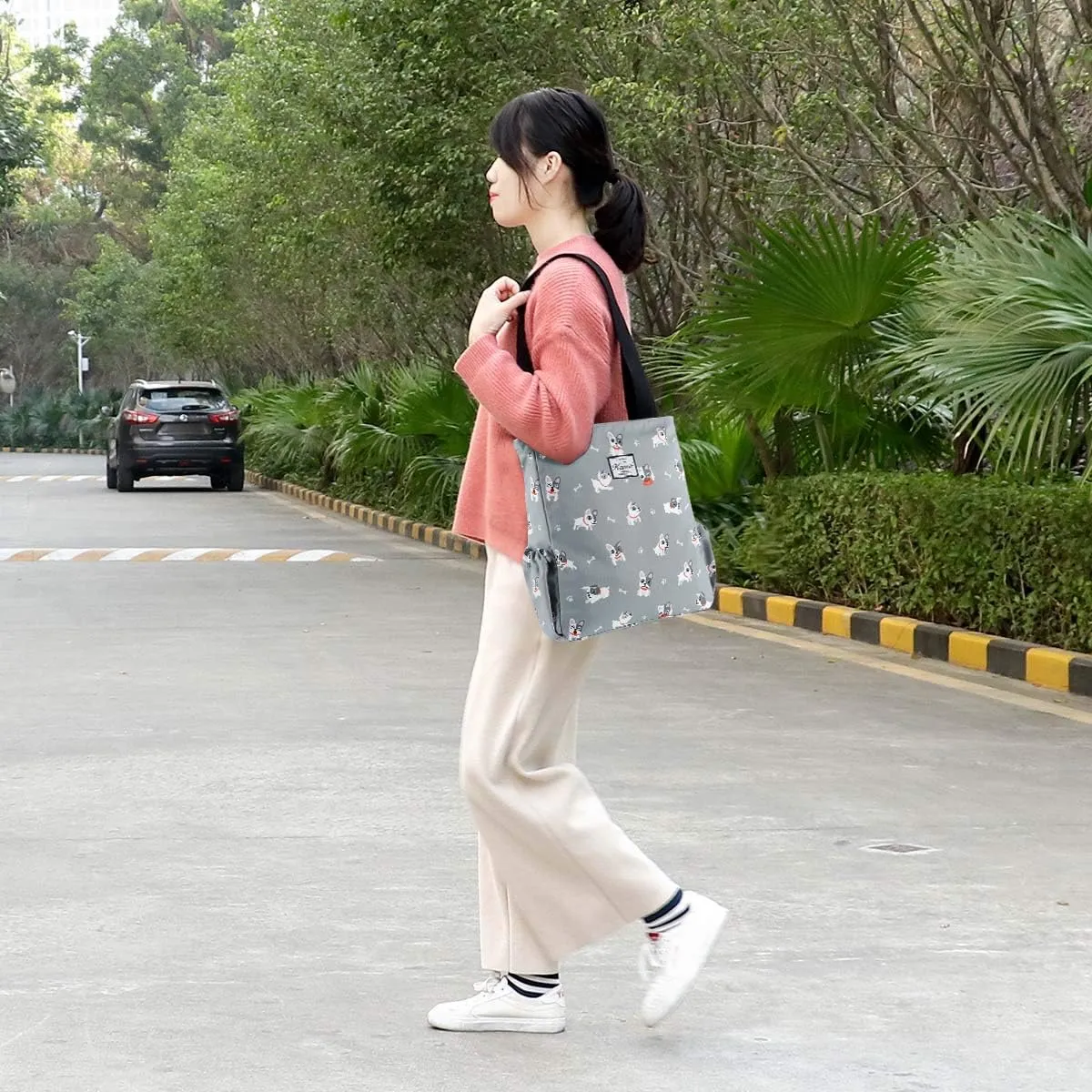 KAMO Floral Tote Bag - Waterproof Lightweight Handbags Travel Shoulder Bag for Hiking Yoga Gym Swimming Travel Beach