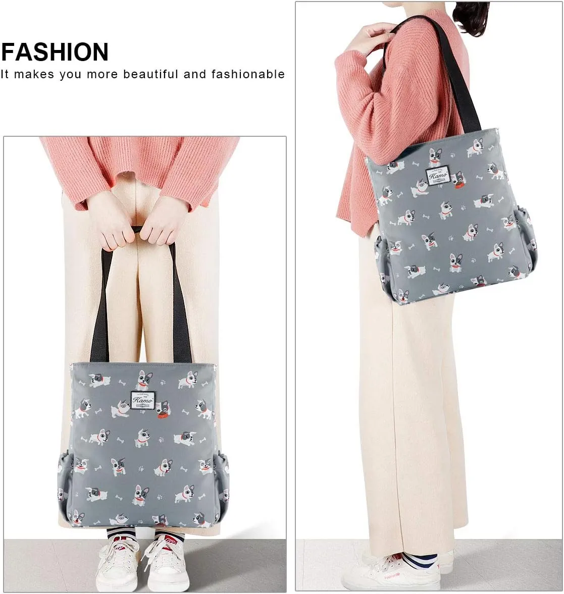 KAMO Floral Tote Bag - Waterproof Lightweight Handbags Travel Shoulder Bag for Hiking Yoga Gym Swimming Travel Beach