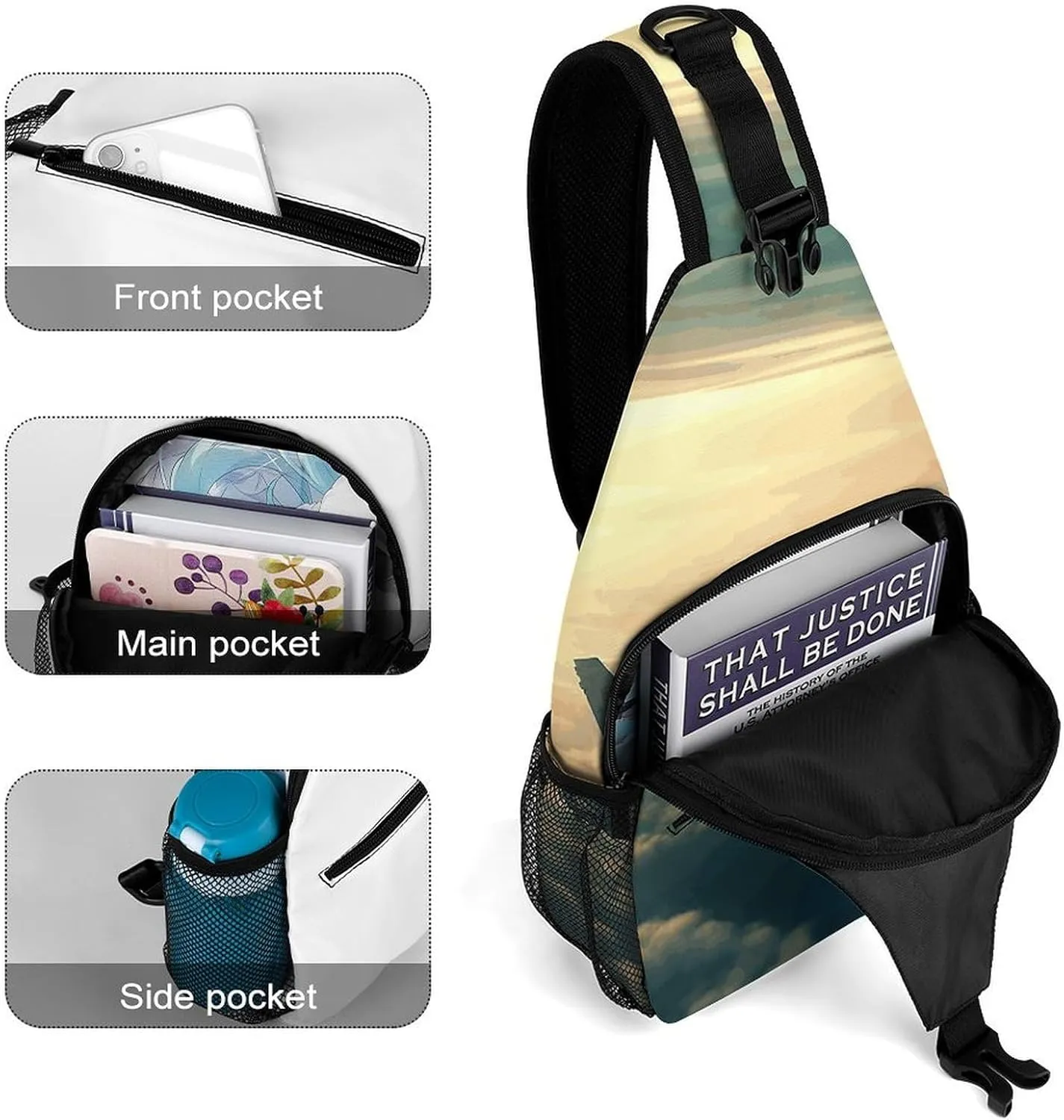Lightweight Chest Bag Crossbody Bag Aircraft Fighter Jets Sling Backpack for Women Men Sports Travel