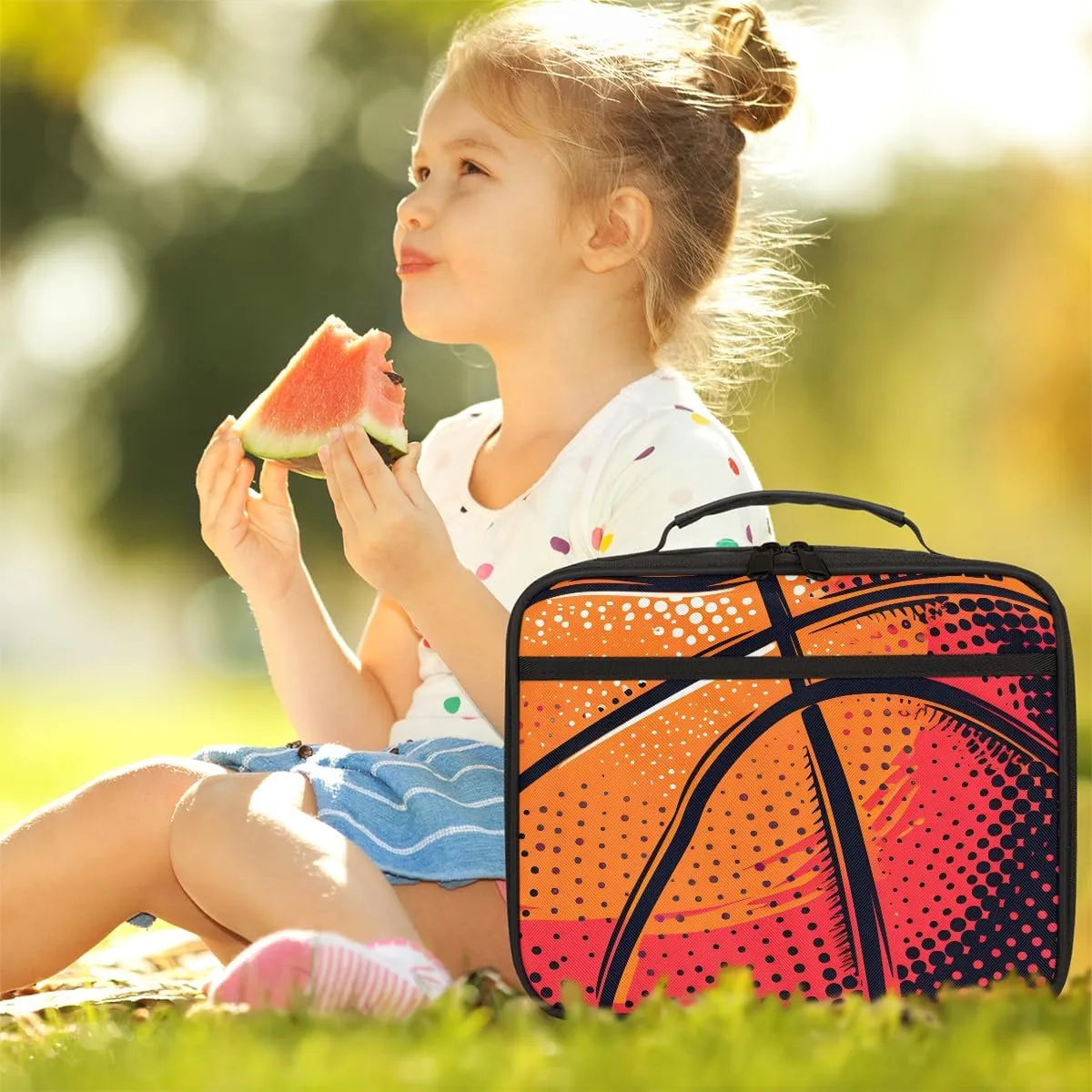 Lunch Box for Women Men Basketball Insulated Lunch Tote Bags Reusable Leakproof Lunch Bag Cooler Tote Large Lunch Bag for Picnic Travel Camping for Travel Picnic Office