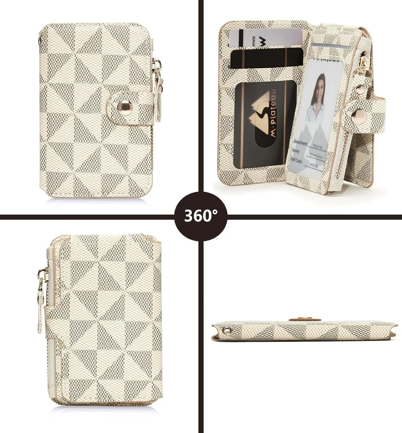 M-Plateau Card Cases, Leather Card & ID Cases,Credit Card Holder Wallet Small Card Case Wallet: Wallet Women Small Premium PU Leather, Slim Wallet for Travelling (off White)