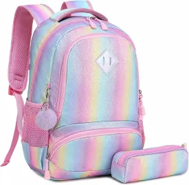 Meisohua School Backpacks Girls Unicorn Backpack with Lunch Bag and Pencil Case Kids 3 in 1 Bookbags School Bag Set
