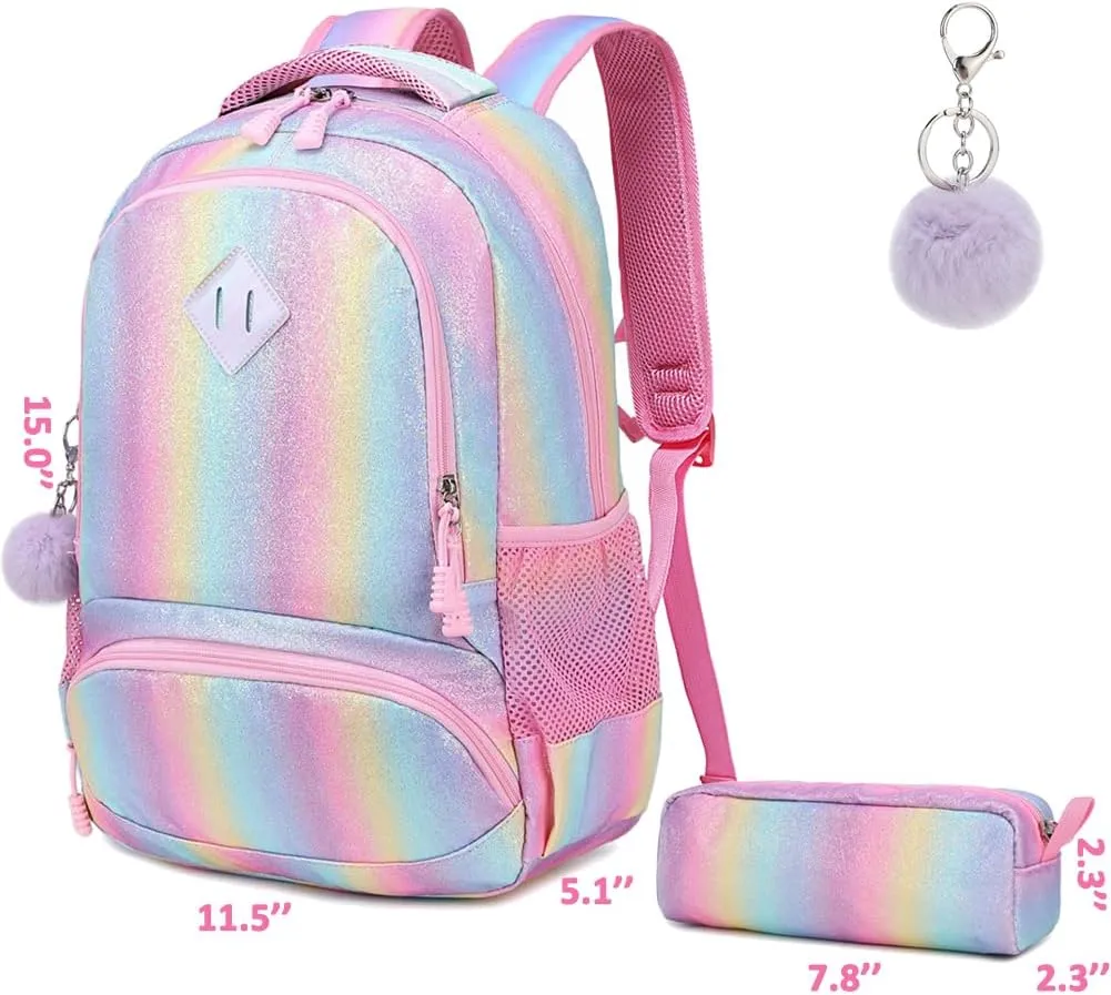 Meisohua School Backpacks Girls Unicorn Backpack with Lunch Bag and Pencil Case Kids 3 in 1 Bookbags School Bag Set