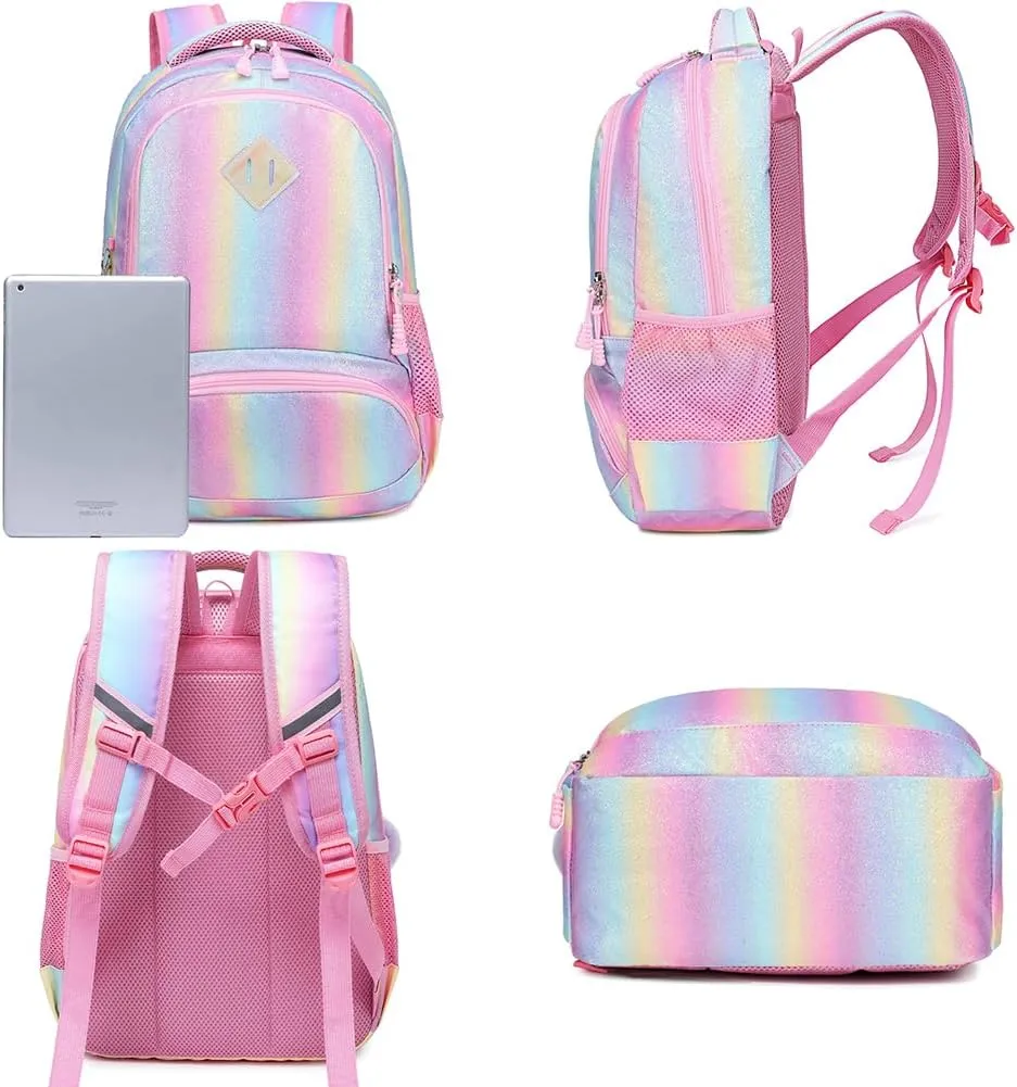 Meisohua School Backpacks Girls Unicorn Backpack with Lunch Bag and Pencil Case Kids 3 in 1 Bookbags School Bag Set