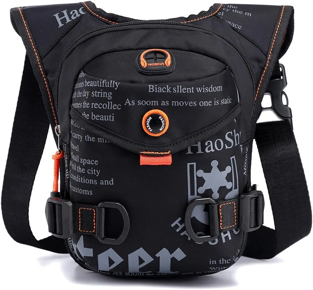 Men Waterproof Nylon Drop Leg Bags Lumbar Hip Bum Belt Bag Waist Fanny Pack Travel Riding Motorcycle Crossbody Shoulder Bags
