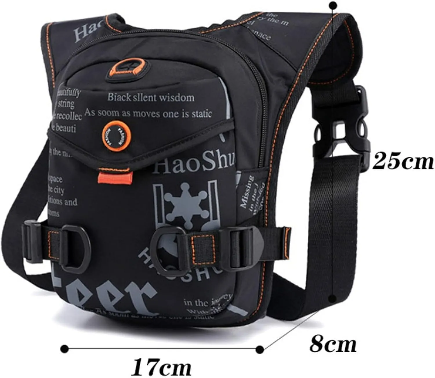 Men Waterproof Nylon Drop Leg Bags Lumbar Hip Bum Belt Bag Waist Fanny Pack Travel Riding Motorcycle Crossbody Shoulder Bags