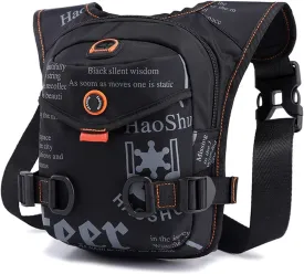 Men Waterproof Nylon Drop Leg Bags Lumbar Hip Bum Belt Bag Waist Fanny Pack Travel Riding Motorcycle Crossbody Shoulder Bags