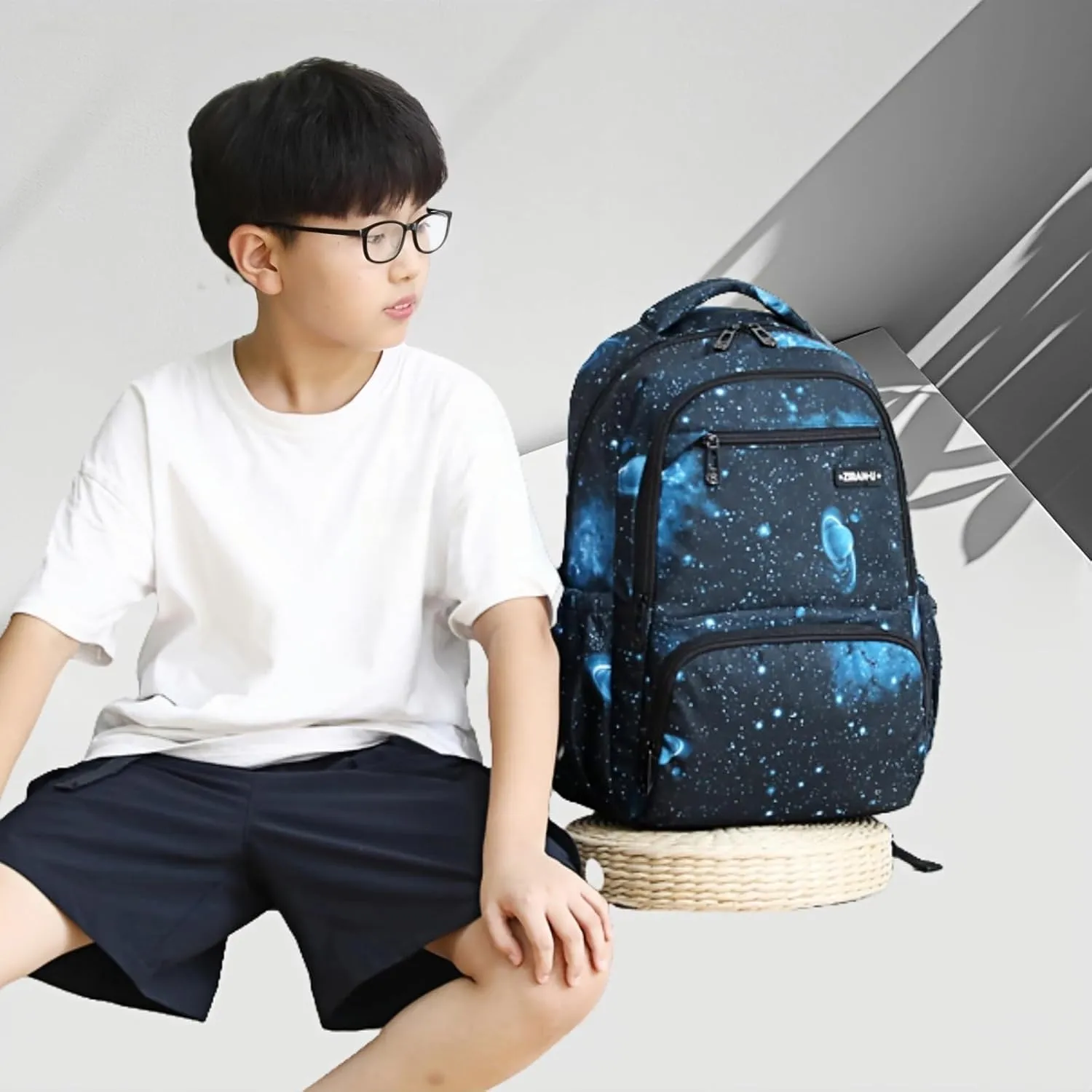 MITOWERMI Kids Backpack for Boys Girls Elementary School Backpacks Boys Children Bookbags Primary Kindergarten Backpack Galaxy Black Blue