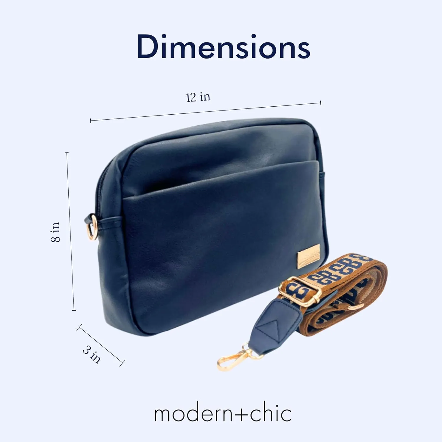 Modern Chic Alice Crossbody Bag: Vegan Leather Purse with Roomy Exterior/Interior Pockets, Key Leash & Matching Womens Wallet