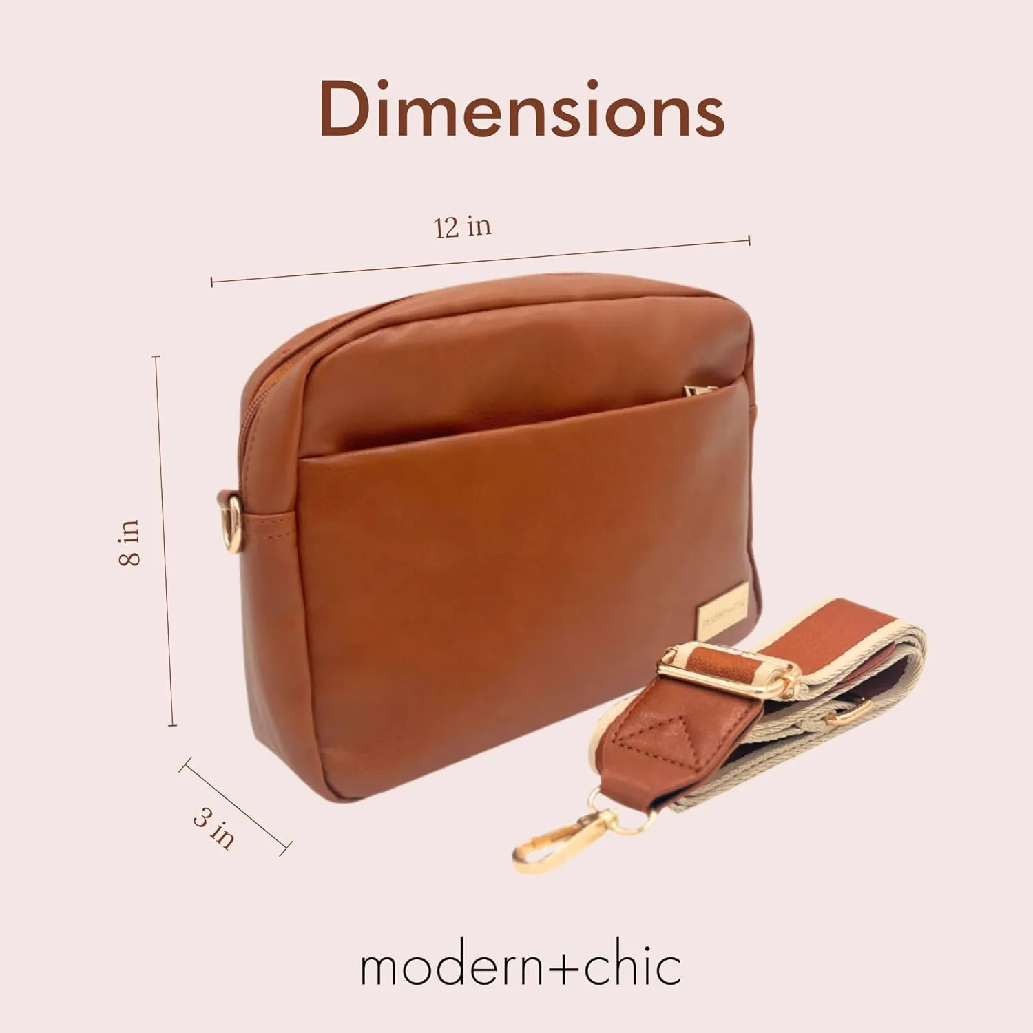 Modern Chic Alice Crossbody Bag: Vegan Leather Purse with Roomy Exterior/Interior Pockets, Key Leash & Matching Womens Wallet