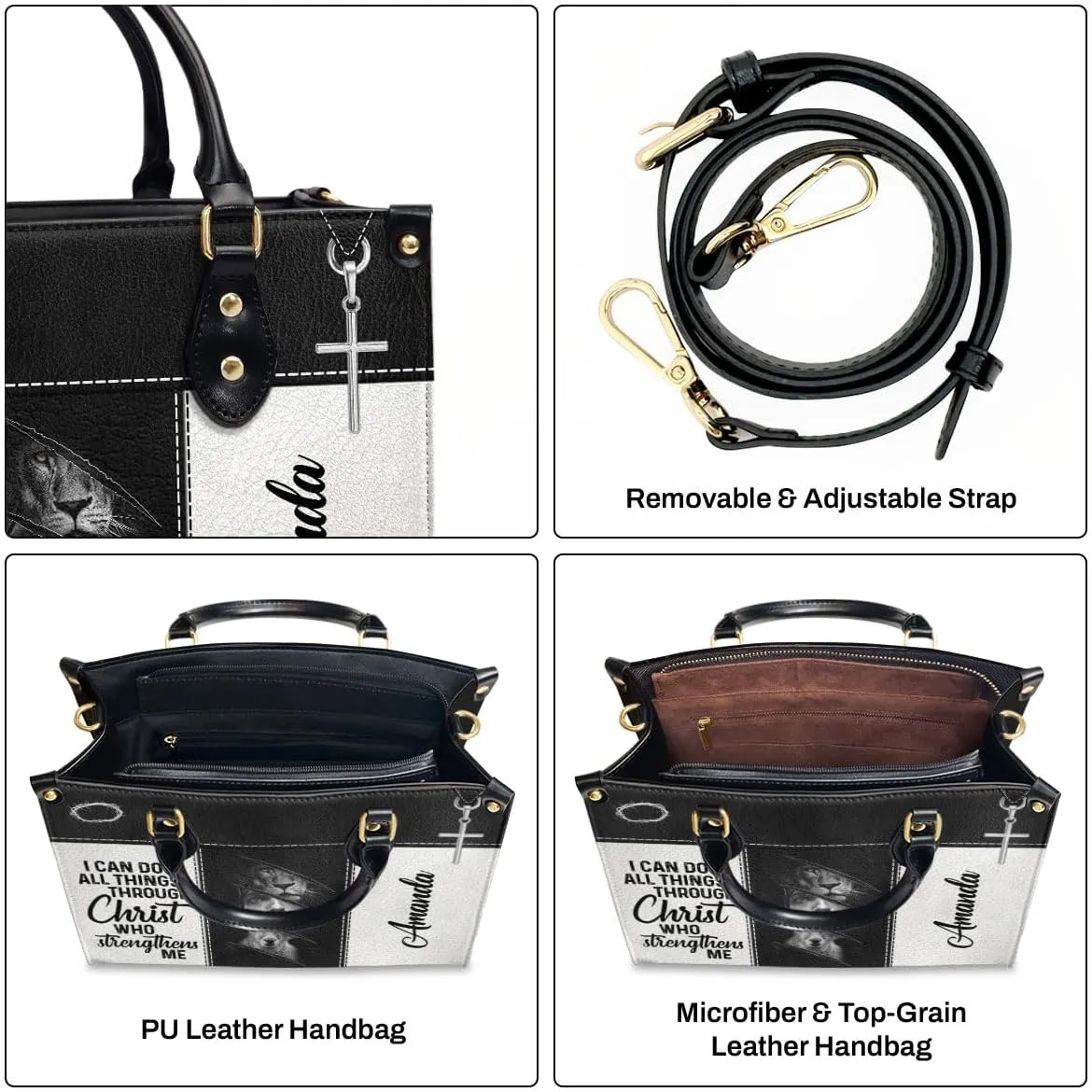 Personalized Leather Handbags For Women - Christmas Gifts For Women - Christian Gifts