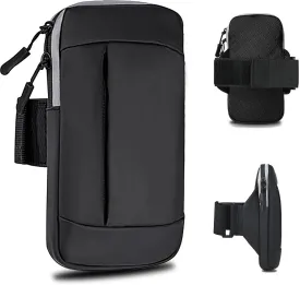 Phone Holder for Running Armband Cell Phone Holder iPhone 15 14 13 12 11 Pro Max Xs Xr X 8 7 Plus SE Mini Galaxy S24 Ultra Note 20 Carrier Bag Pouch,Gym Workout Exercise Sports Arm Bands Sleeve Black