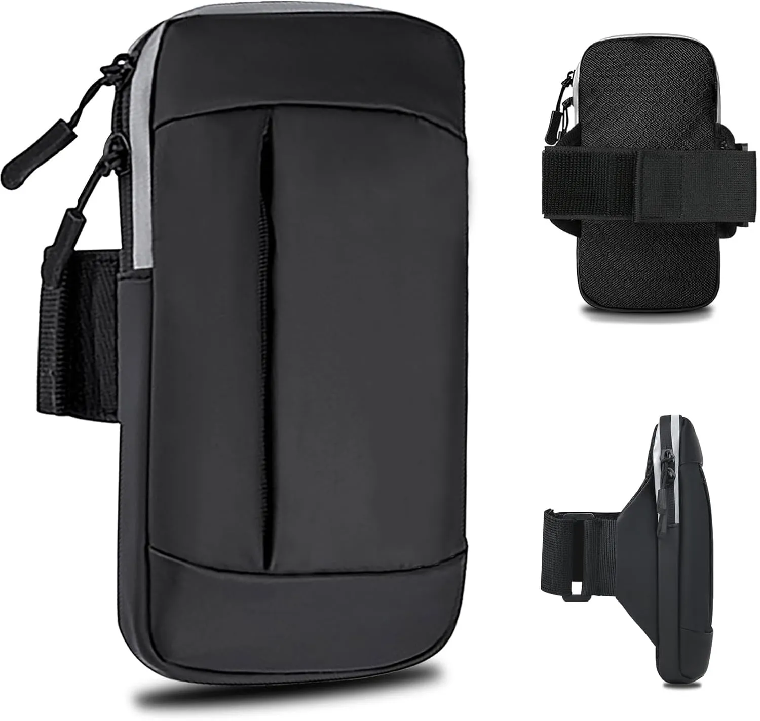 Phone Holder for Running Armband Cell Phone Holder iPhone 15 14 13 12 11 Pro Max Xs Xr X 8 7 Plus SE Mini Galaxy S24 Ultra Note 20 Carrier Bag Pouch,Gym Workout Exercise Sports Arm Bands Sleeve Black