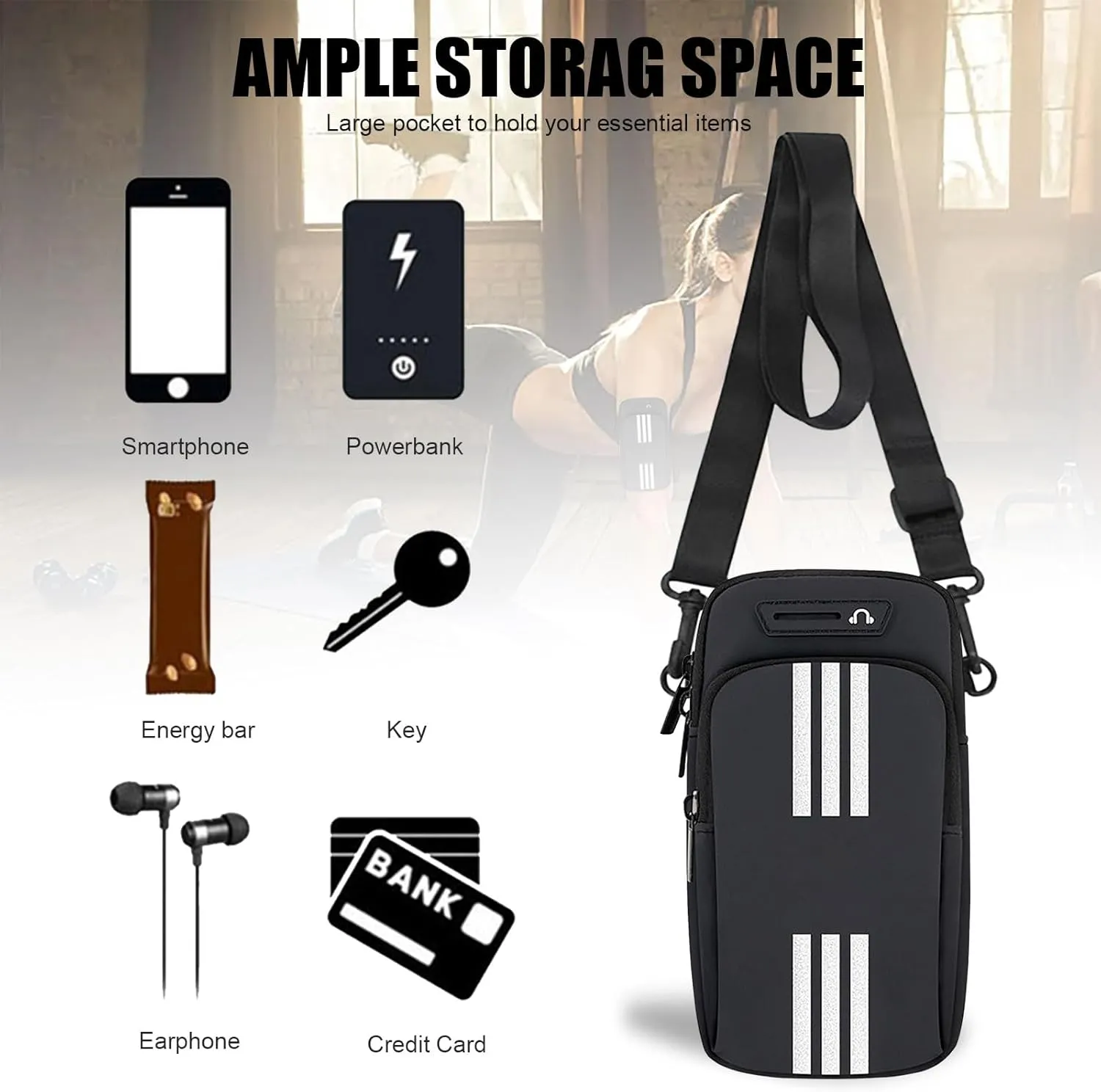 Phone Holder for Running Armband,Cell Phone Purse Small Crossbody Bags for Women Men Kids,iPhone 11 12 13 14 15 Pro Max Xs Xr X 8 7 6 Plus SE Mini Galaxy Ultra S24 Note Pouch,Sports Arm Bands
