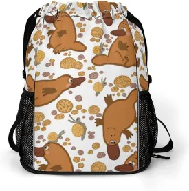 Platypus Snails Pebbles Gym Drawstring Bags Sports Belt Pocket Backpack Cute Animal Sackpack String Cinch Beach Bag for Women Men