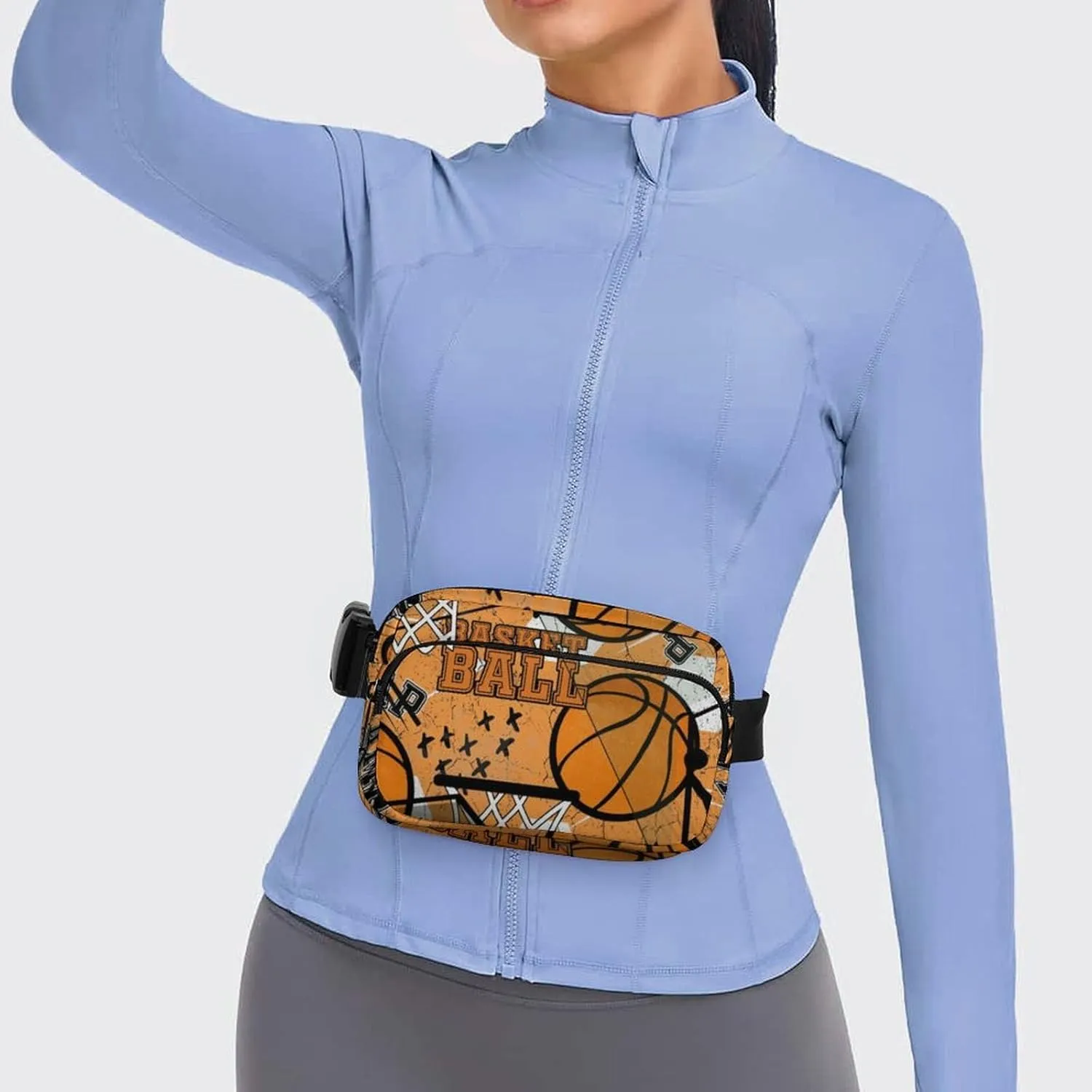 Sport Basketball Belt Bag Fanny Pack Crossbody Orange Fashion Waist Packs With Adjustable Strap For Men Women Travel Hiking Cycling Running