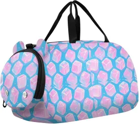 Summer Peach Ice Cube Kids Duffel Bag with Shoes Compartment Lightweight Weekend Overnight Carry on Bag for Travel, Sports, Duffel, Weekender bolsos de para hombre