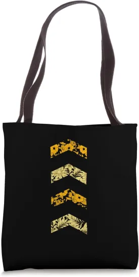 University Varsity-Gold Flower Chevrons Yellow Tote Bag