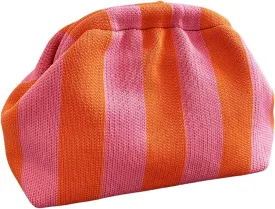 Verdusa Women's Colorblock Clutch Handbags Casual Crochet Bag Small Purse